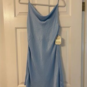 Altar'd State Light Blue Strapless Cowl Slip Dress